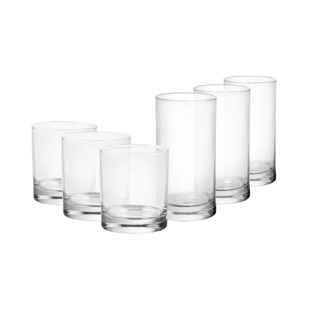 12 Piece Clear Drinkware Set Cooler Glasses