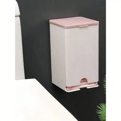Dustproof Storage Box with Flip Lid for Wall-mounted Tissues and Cotton Swabs, Pads