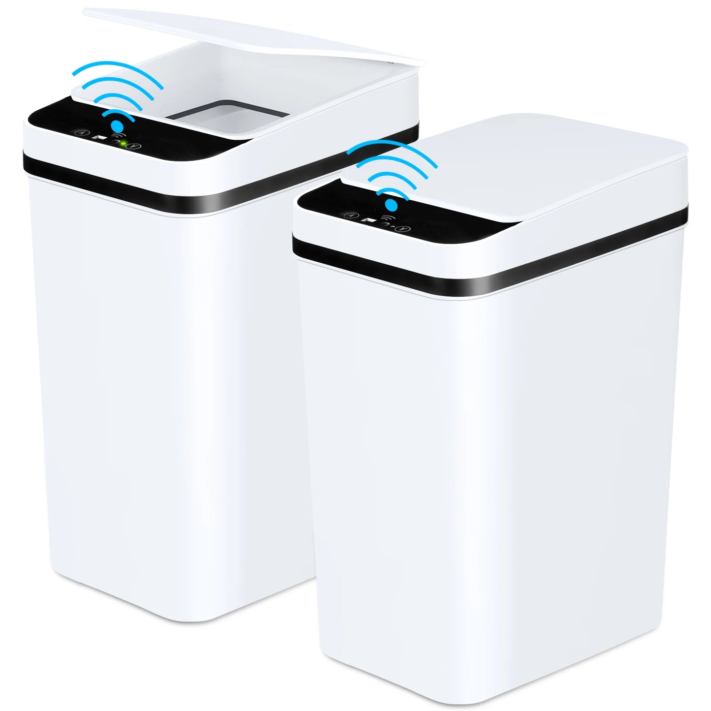 2 Pack 12L Bathroom Automatic Trash Cans Motion Sensor with Lid