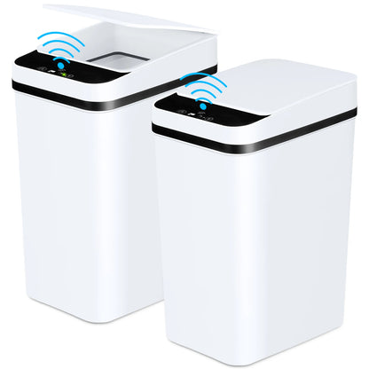 2 Pack 12L Bathroom Automatic Trash Cans Motion Sensor with Lid
