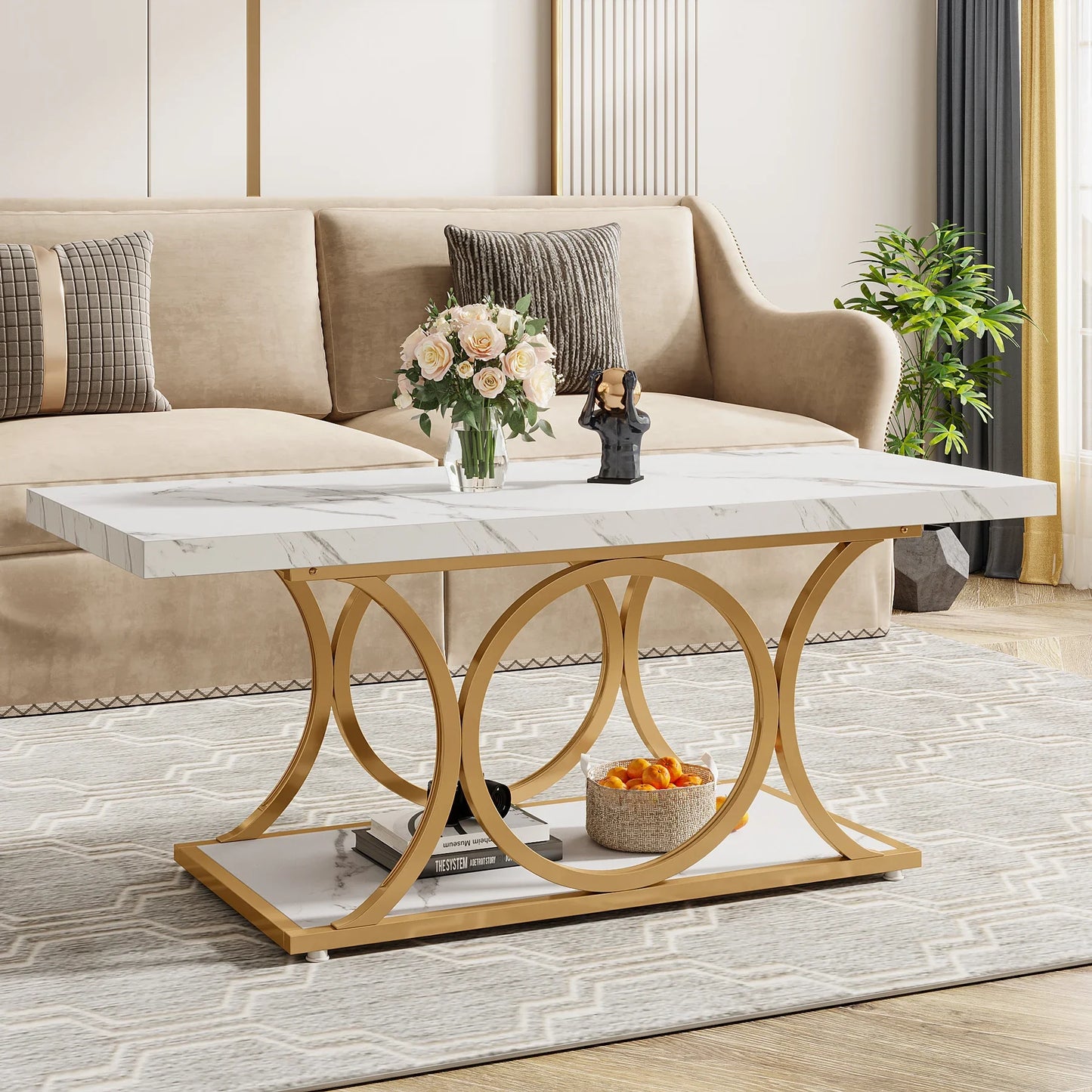 Rectangle Coffee Table, 47.24-inch