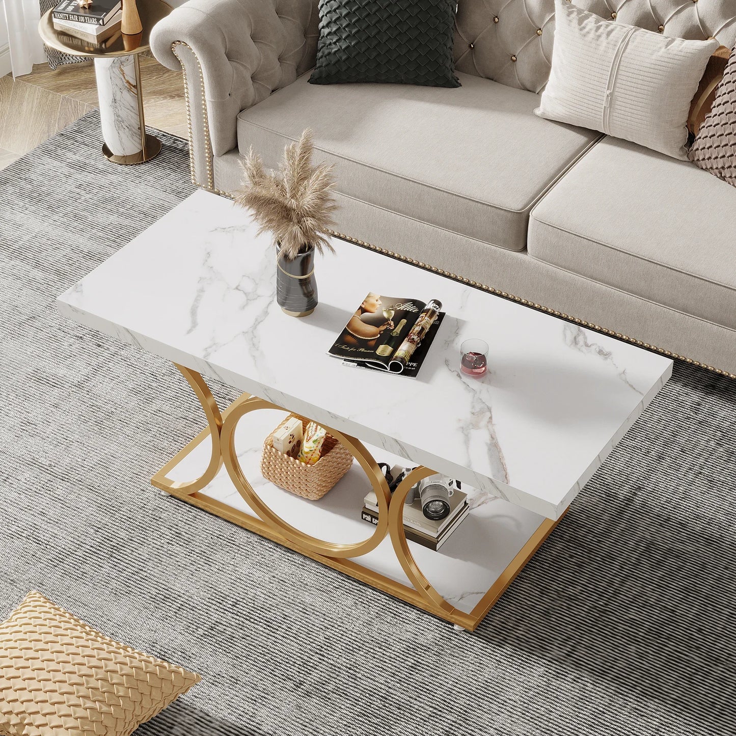 Rectangle Coffee Table, 47.24-inch