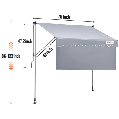 Manual Retractable Awning with Size Options