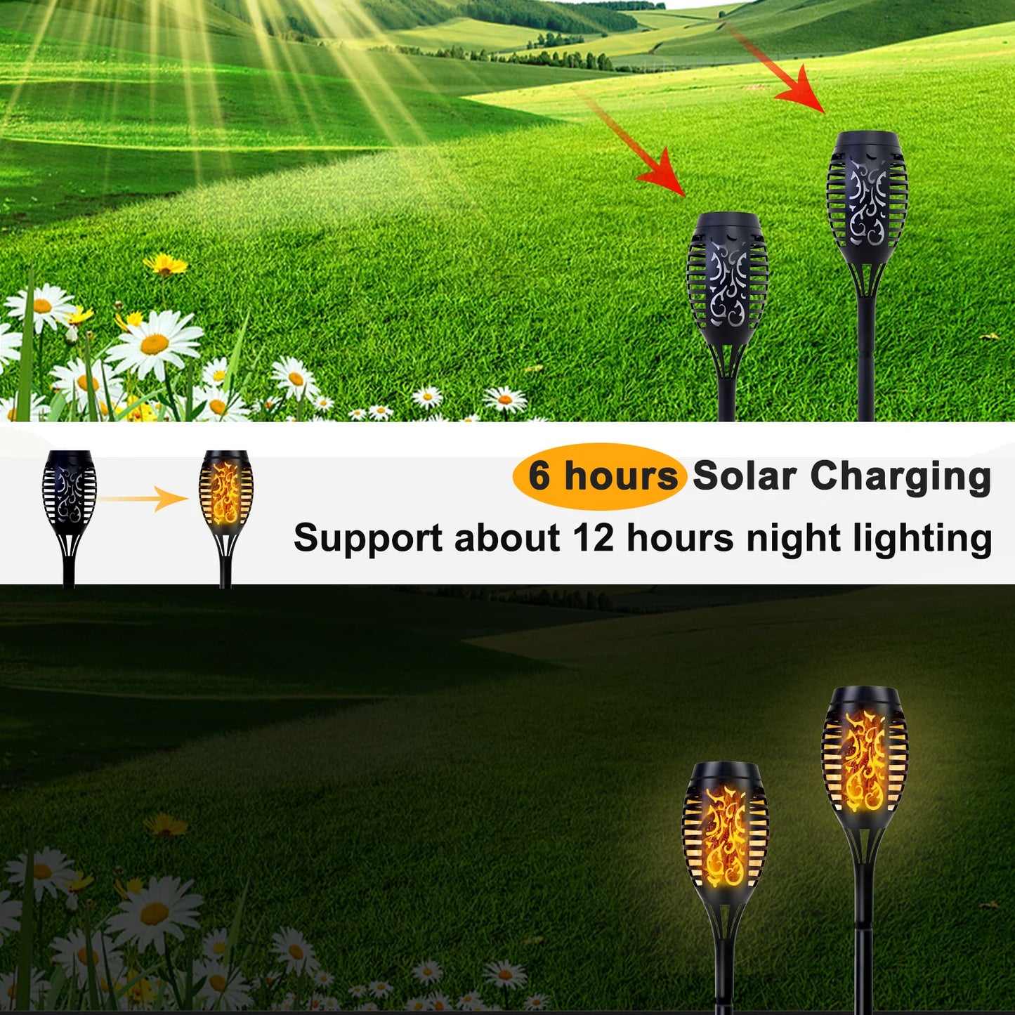 Solor Powered Flickering Flame Lights