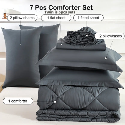 5pcs/7pcs Twin Full Queen King Bedding Sets