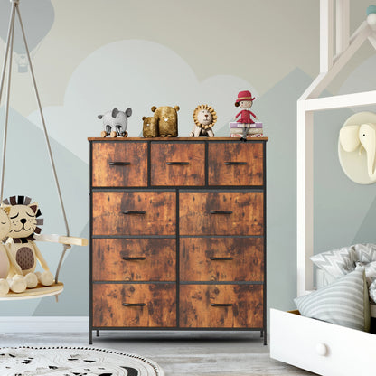 Dresser with 9 Fabric Drawers