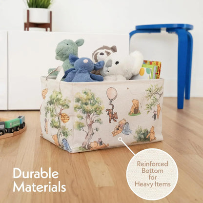 Classic Winnie Pooh Storage Basket with Hard Bottom