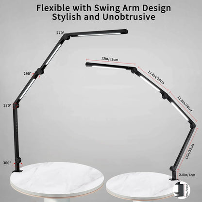 Clamp on LED Desk Lamp 3 light sources