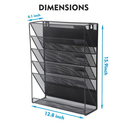 Standing or Magnetic File Organizer Mesh 6 Tier