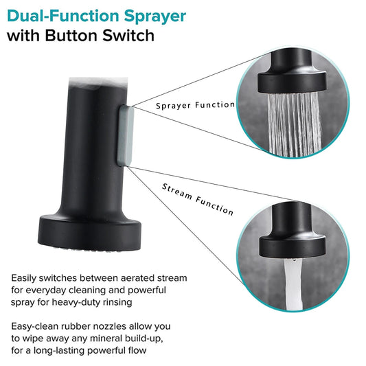 Flexible Kitchen Faucet Pull Down Spring Swivel Stream Sprayer