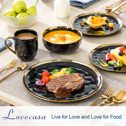 Black Porcelain Dinnerware Sets of 16pc or 32pcs