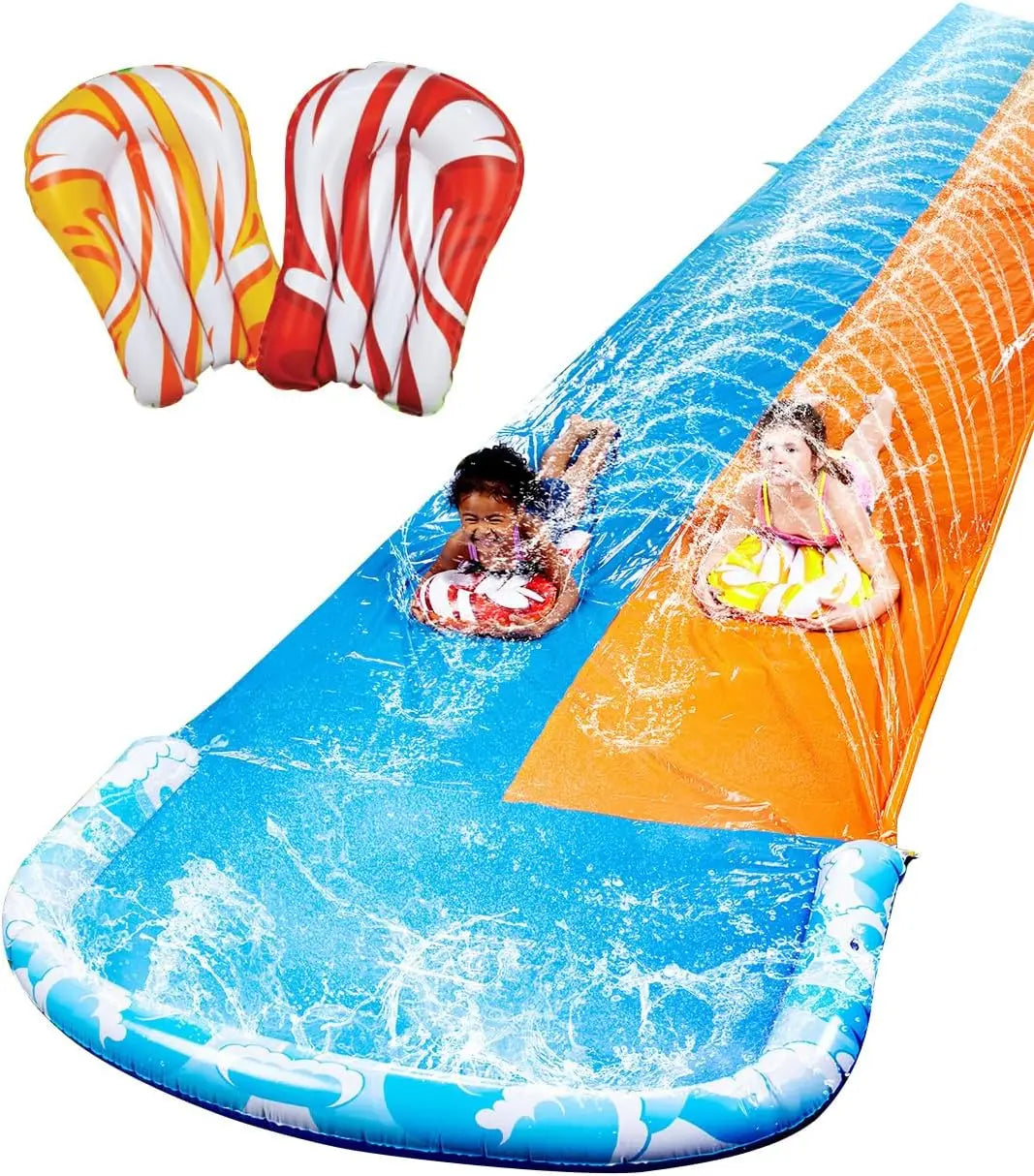 32.5ft Mega Inflatable Water Slide with Racing Lanes