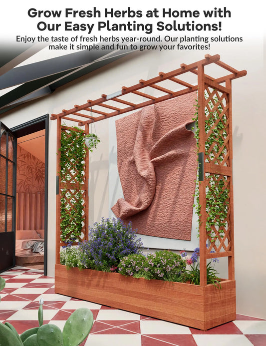 Freestanding Planter Box for Climbing Plants Vines Blossoms