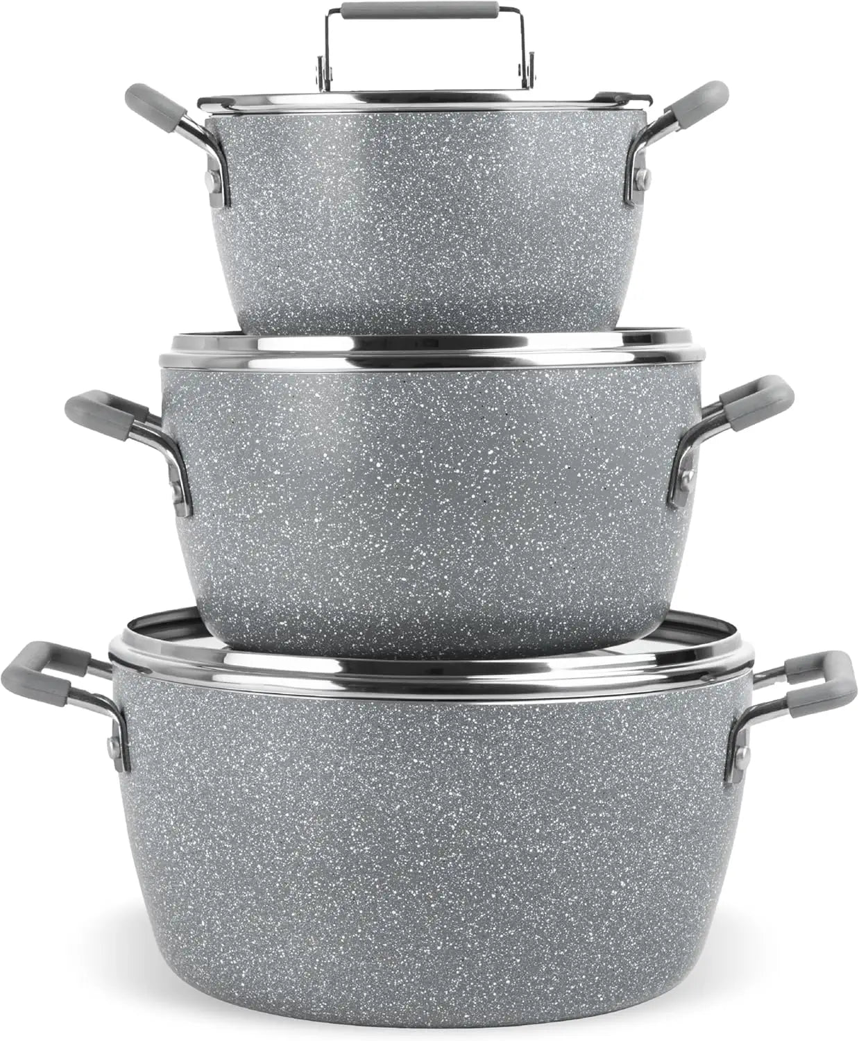 Gray Granite Coated 6-Piece Nonstick Cookware Set