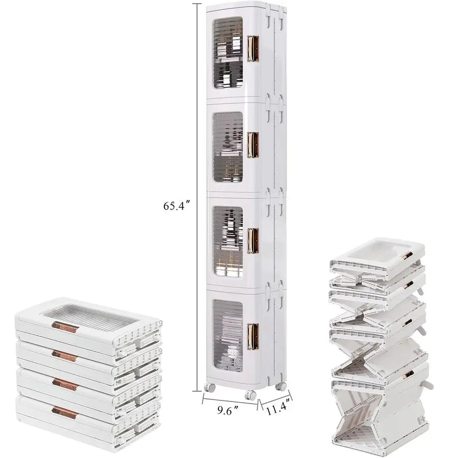 4 Tier Tall Narrow Storage Cabinet