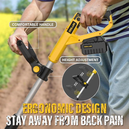 Cordless 20V Electric Garden Tiller, 9-Inch Wide with Battery