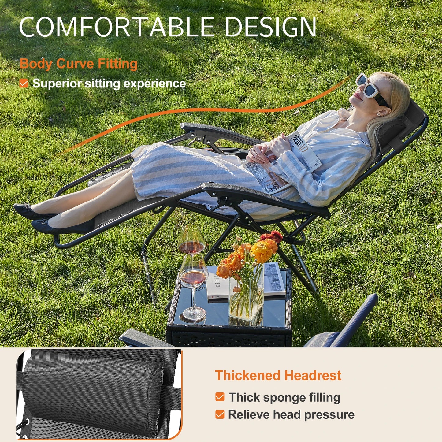 Zero Gravity Set of 2 Portable Recliners