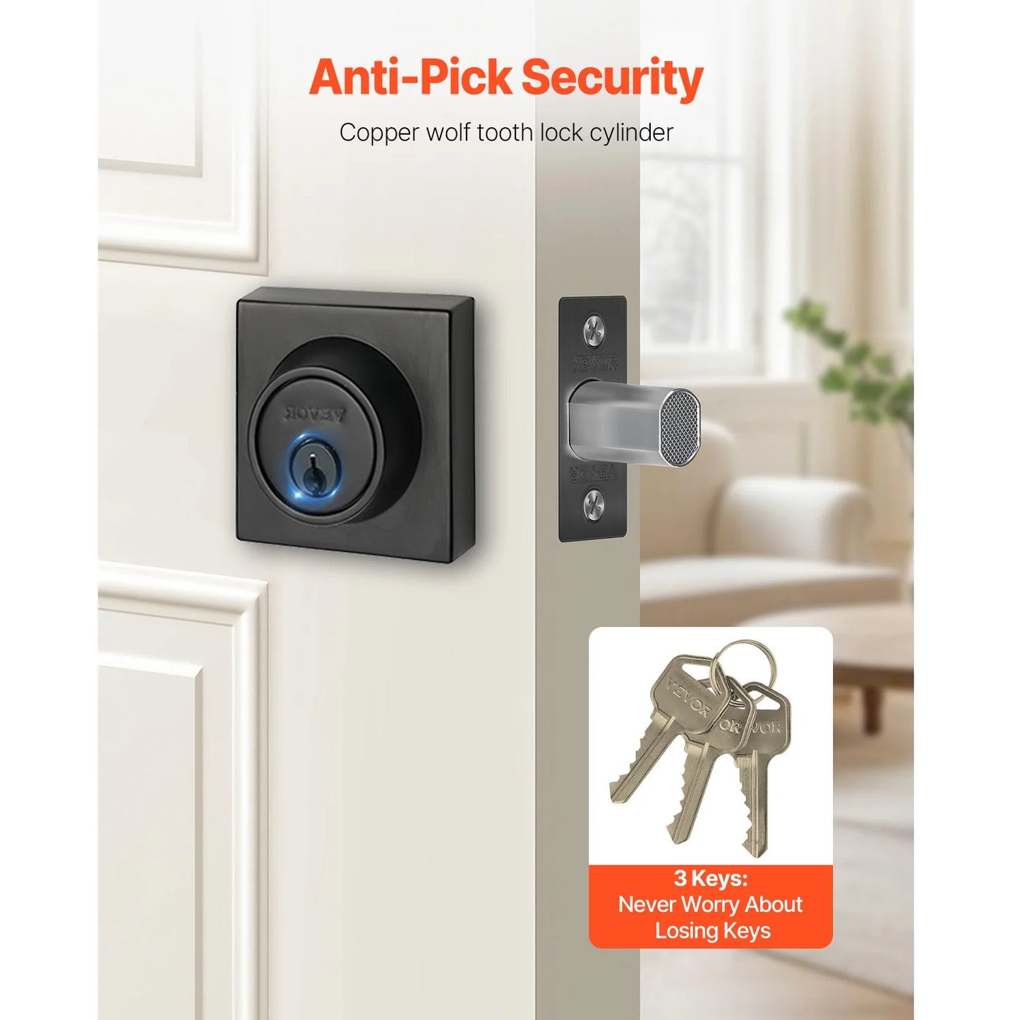 Deadbolt Lock Square Single Cylinder