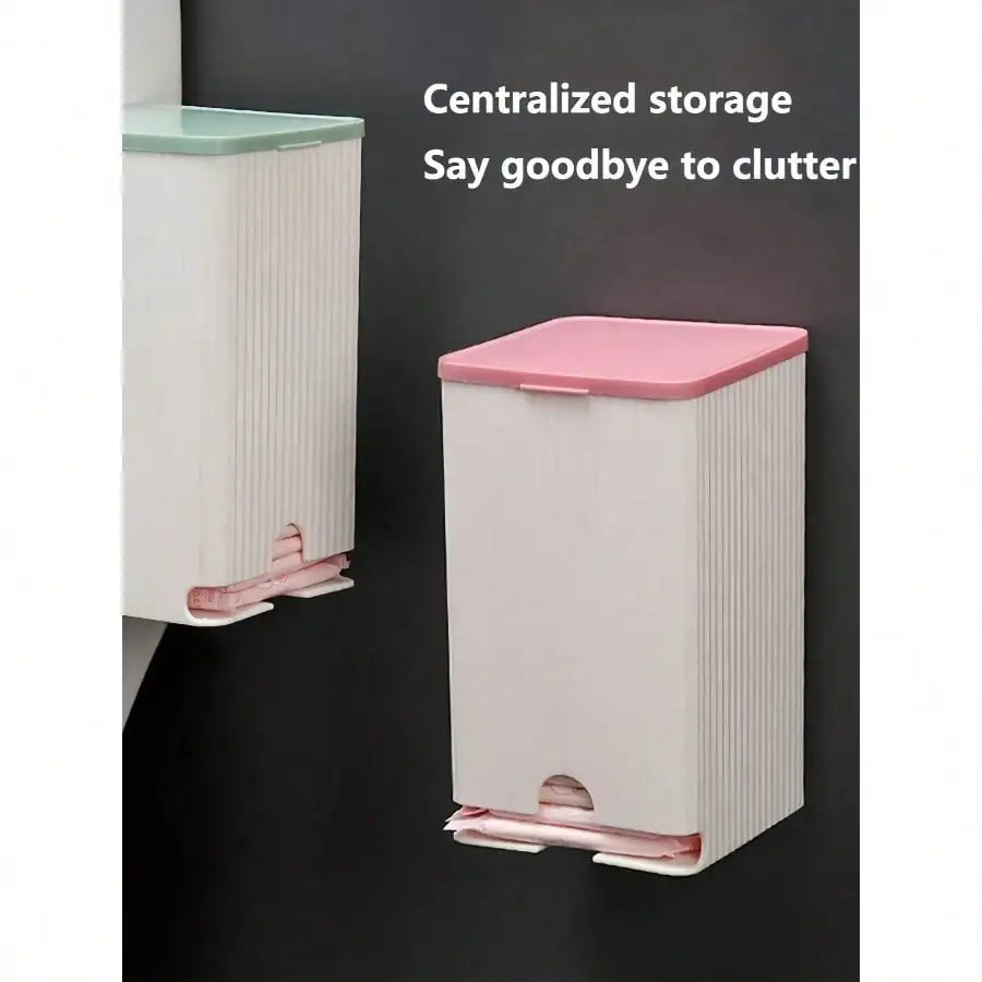 Dustproof Storage Box with Flip Lid for Wall-mounted Tissues and Cotton Swabs, Pads