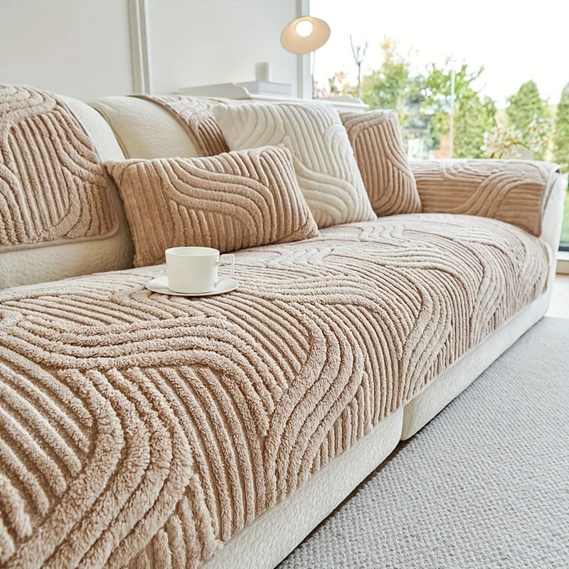 Plush Non-Slip Sofa Cushion Cover - Luxury Pet-Proof