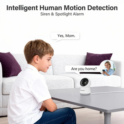 Camera with Phone App, 2.4GHz WiFi,  360° Pan & Tilt, 2-Way Audio, Night Vision