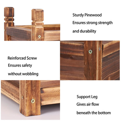 Wooden Raised Flower Bed, Three Size Options