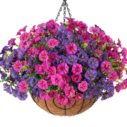 4 Bundles Silk Morning Glory Flower Outdoor Decoration