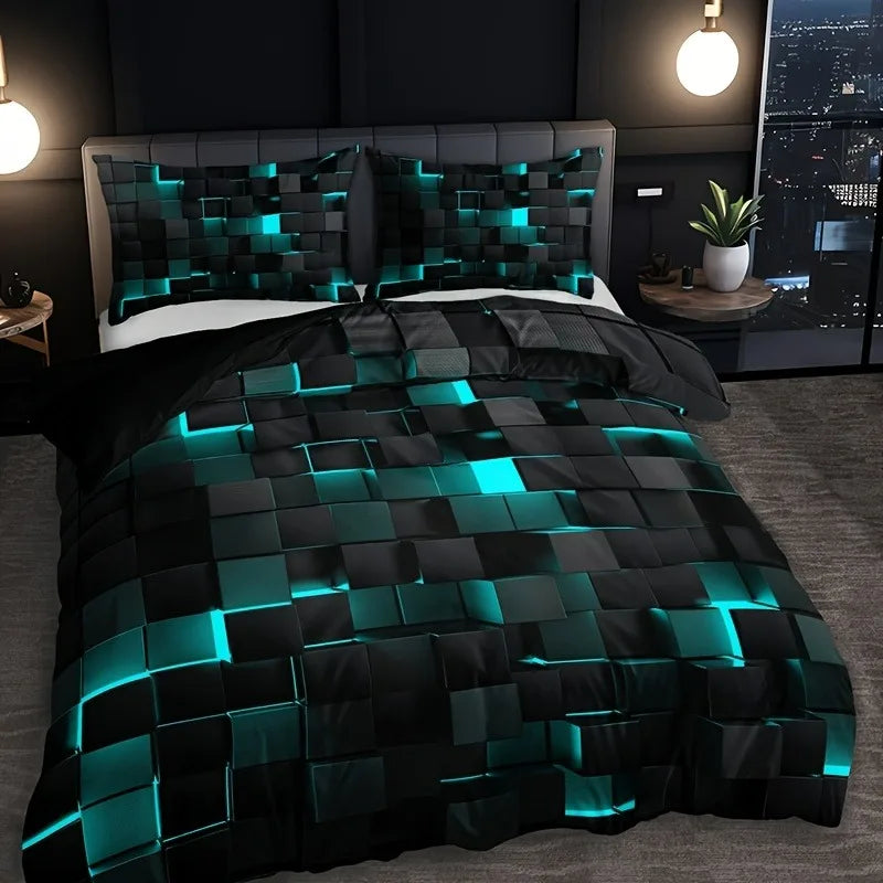 3pcs Digital Print Quilt Set Cool Technology