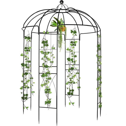 Sturdy Metal Garden Arch Arbor, Pavilion Trellis, Birdcage Gazebo