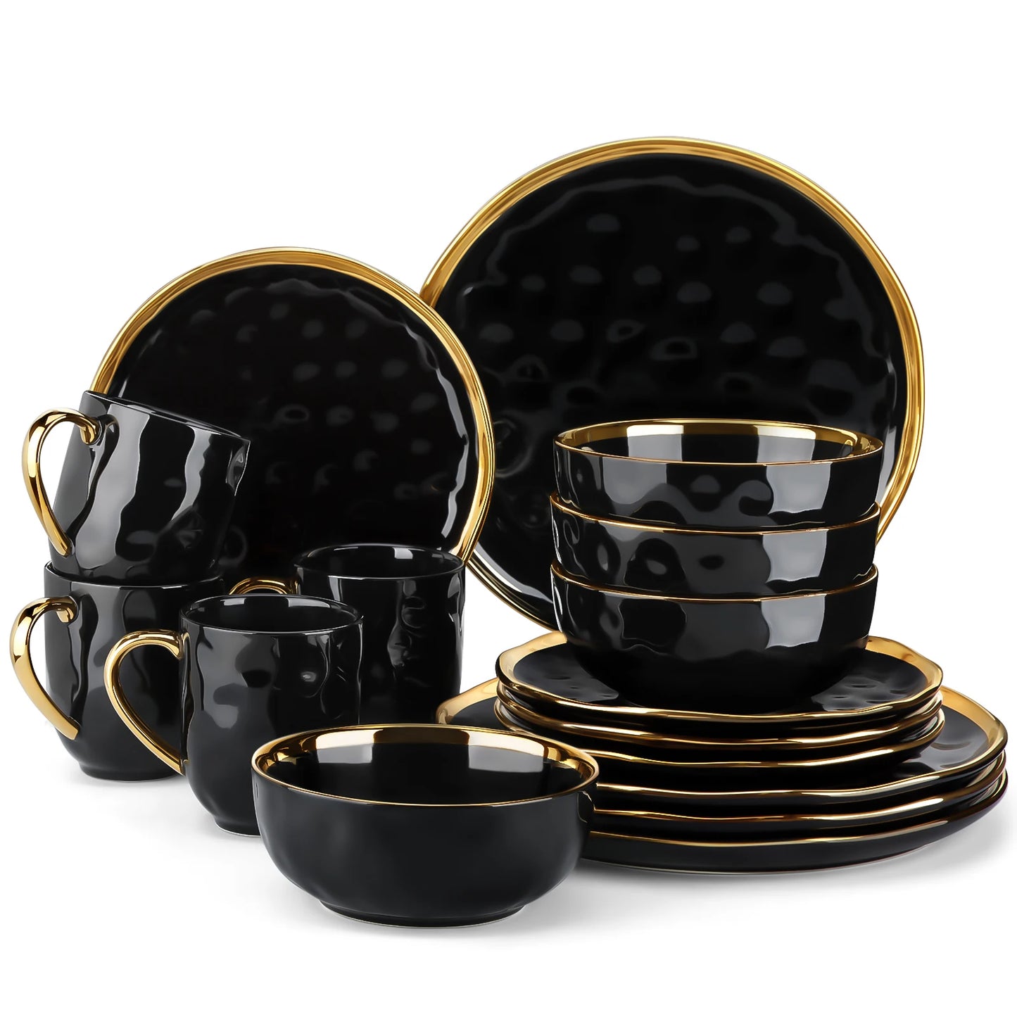 Black Porcelain Dinnerware Sets of 16pc or 32pcs