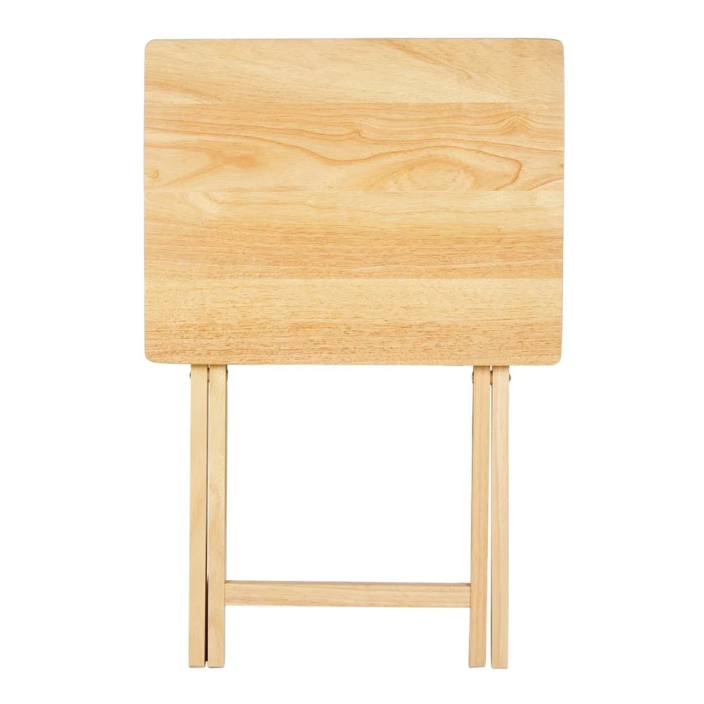 Folding TV Tray Portable Lightweight Solid Rubberwood