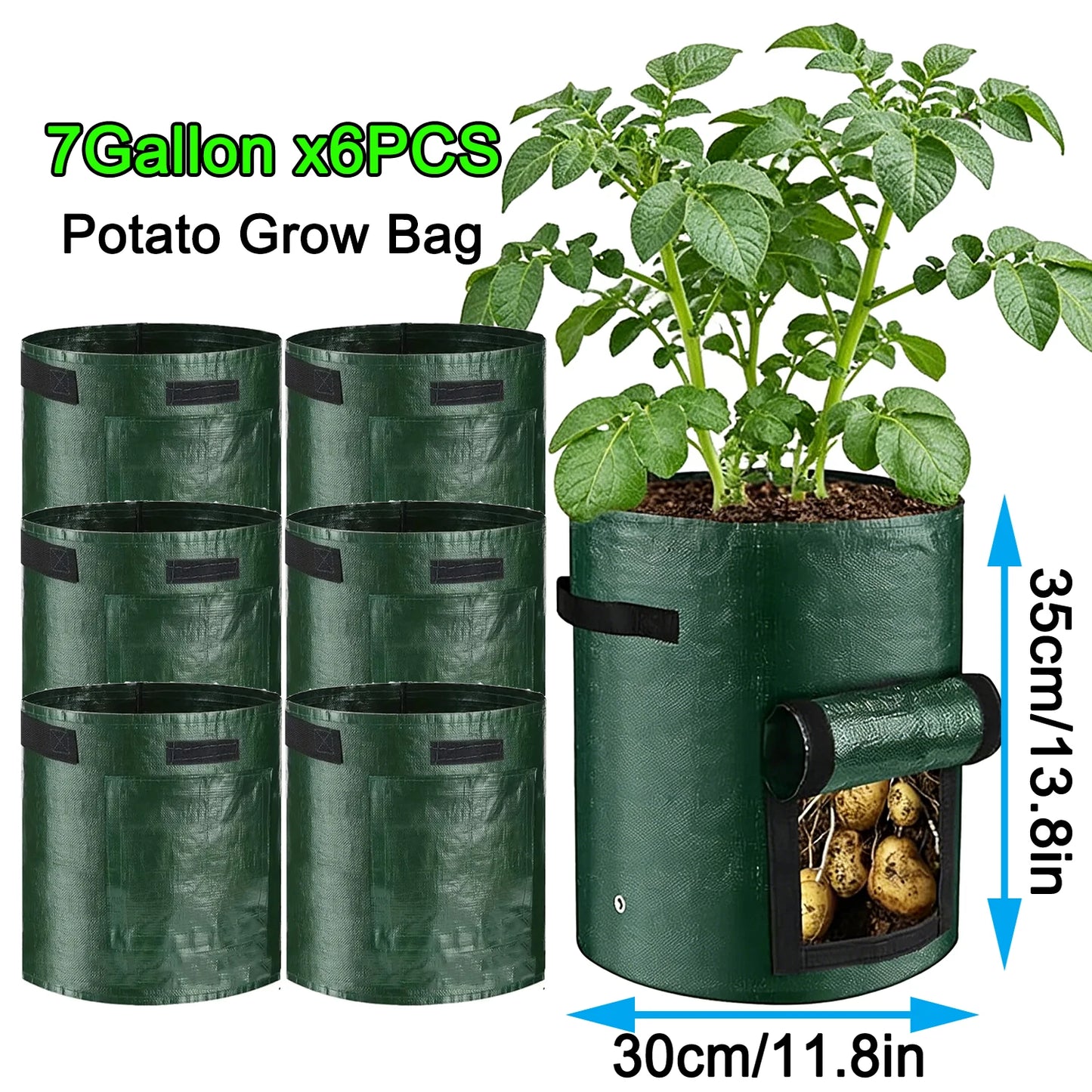 7 Gallon Grow Bags for Vegetables Plants with Handles