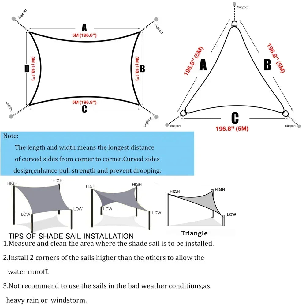 Sunshade Sail Awning