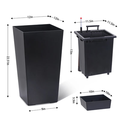 2pcs High Planters Pots for Indoor/Outdoor Use