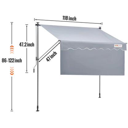 Manual Retractable Awning with Size Options