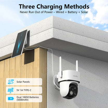 Surveillance Dual Lens Wifi Camera Outdoor