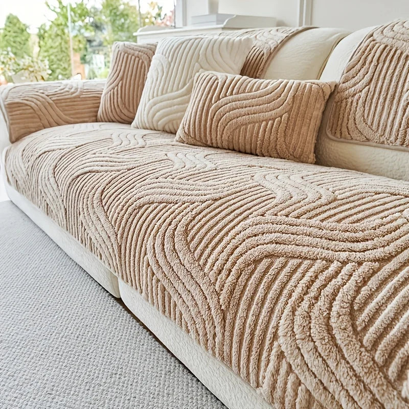 Plush Non-Slip Sofa Cushion Cover - Luxury Pet-Proof