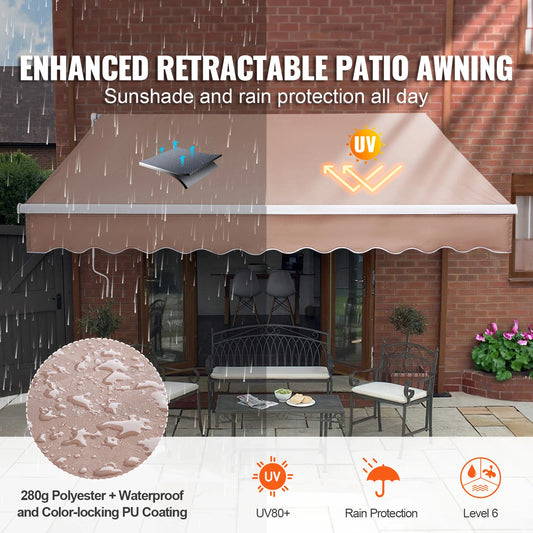 Manual Retractable Awning with Size Options