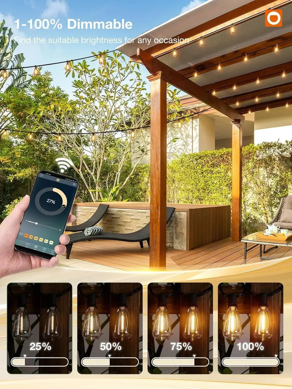 LED Outdoor String Lights with Length Options