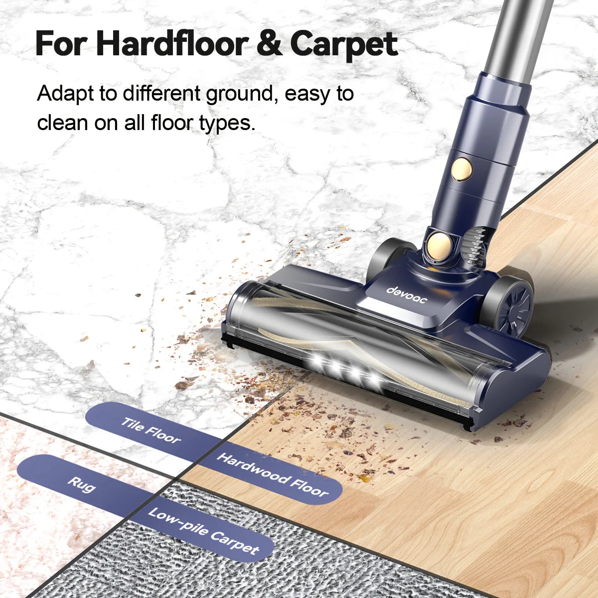 Corded Stick Vacuum Cleaner 25KPa 600W Powerful 6 in1 Lightweight