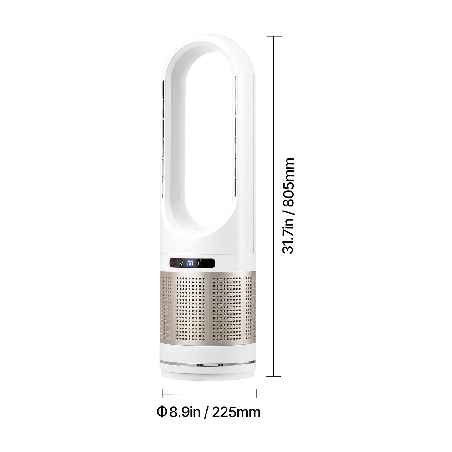 Tower Fan Bladeless Blows Cold Air 80° Oscillating with Remote