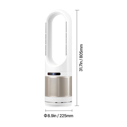 Tower Fan Bladeless Blows Cold Air 80° Oscillating with Remote