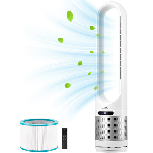 Tower Fan Bladeless Blows Cold Air 80° Oscillating with Remote