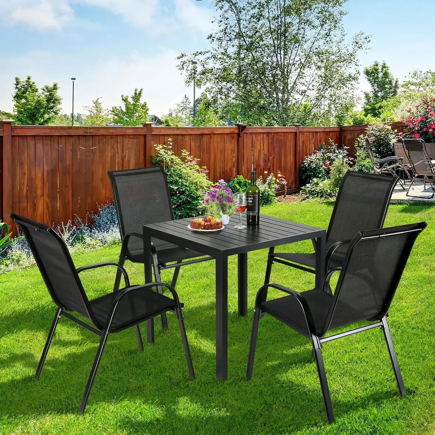 4PCS Stackable Garden Chairs