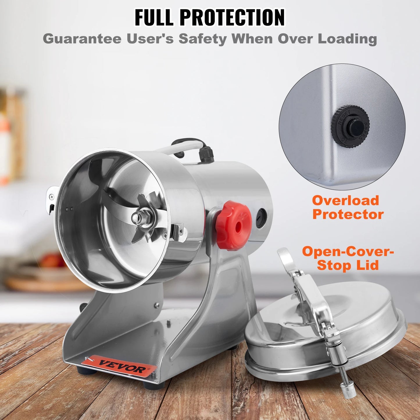 150-2500g Electric Mill Grinder for Spices, Coffee and Corn