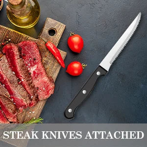 24 pcs Stainless Steel Flatware Set with Steak Knives