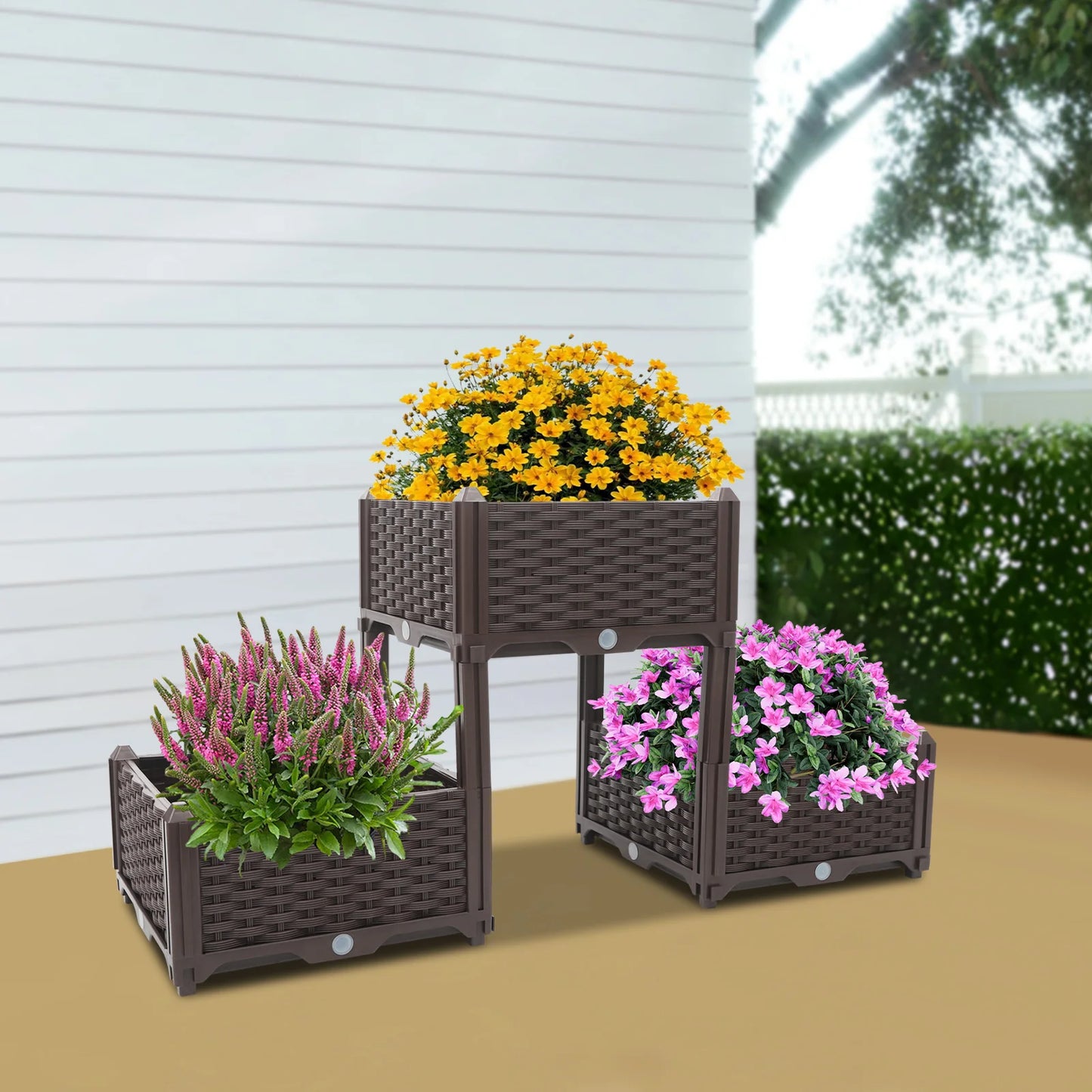 Planter Raised Beds Elevated Garden Box with Drainage Plug