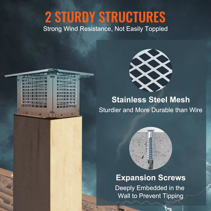 Silver Chimney Cap comes in 4 Sizes.
