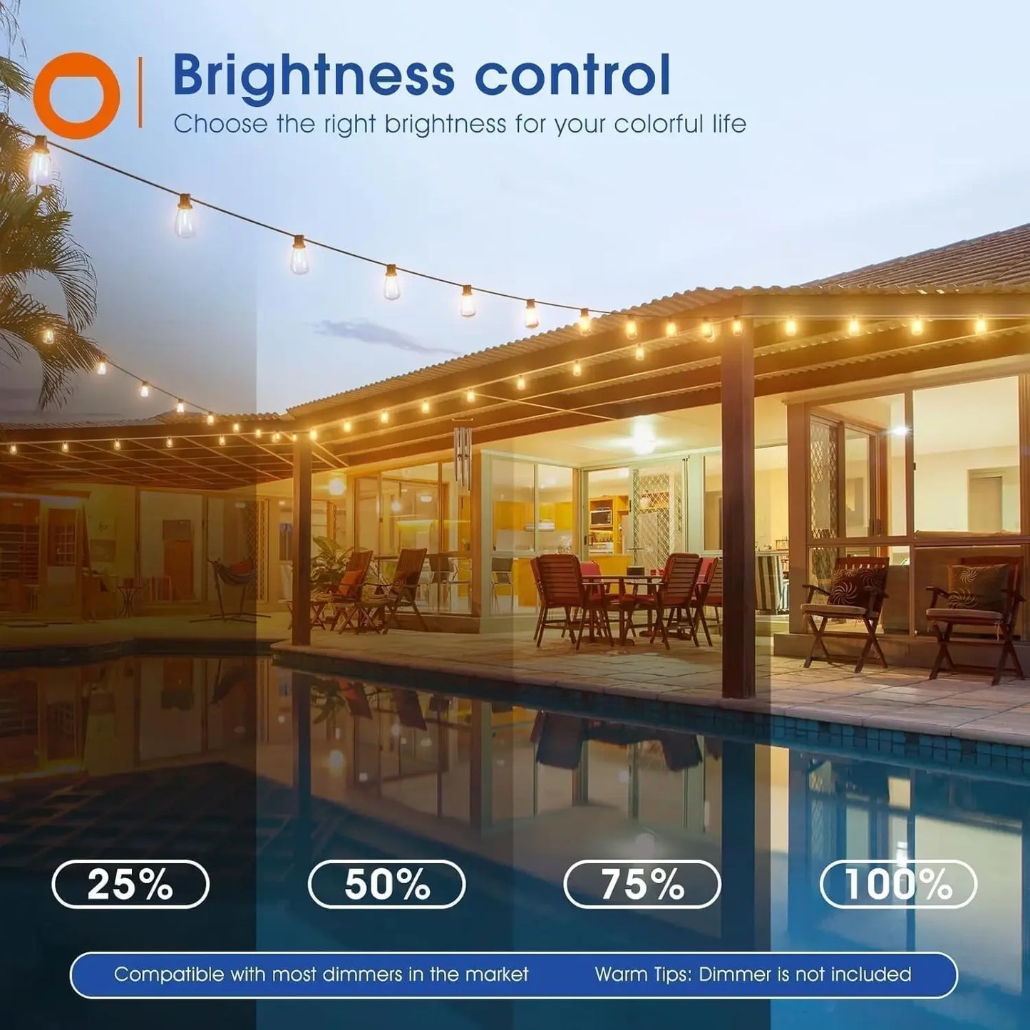 LED Outdoor String Lights with Length Options