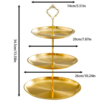 Gold Three Tier Cup Cake Stand